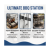 BBQ Grill Gear BBQ grill station caddy with paper towel holder and magnetic tool holder