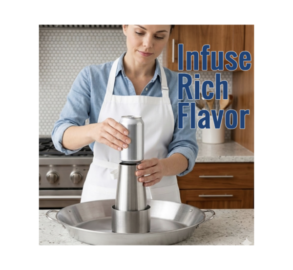 12 inch stainless steel beer can chicken holder with round base