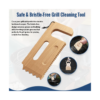 Bristle-free wooden grill scraper cleaning metal grill grates