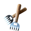 Stainless steel meat shredder claws with wooden handles for BBQ