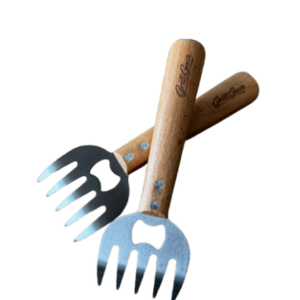 Stainless steel meat shredder claws with wooden handles for BBQ