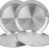 Stainless steel brushed metal BBQ dinner plates set