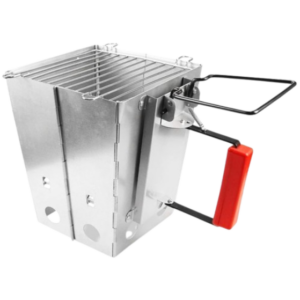 Collapsible BBQ grill chimney starter for outdoor cooking