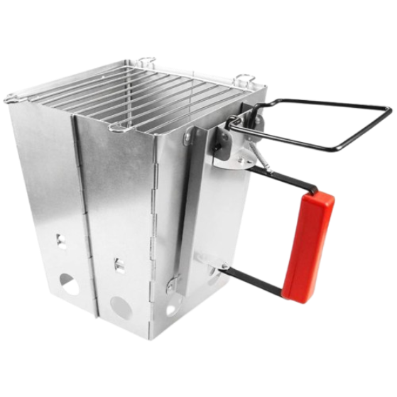 Collapsible BBQ grill chimney starter for outdoor cooking