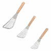 Set of three stainless steel fish turner spatulas with slotted blades