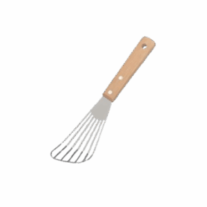 Stainless steel fish turner spatula with flexible slotted blade