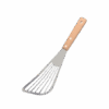 Extra wide stainless steel fish turner spatula with flexible slotted blade