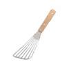 Wide stainless steel fish turner spatula with flexible slotted blade