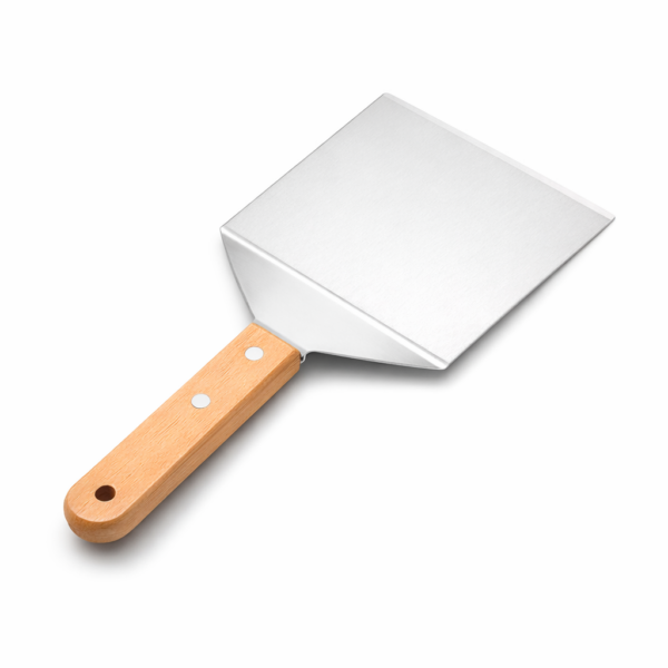 5 inch extra large stainless steel spatula with wooden handle for smash burgers
