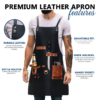 Genuine leather BBQ apron with adjustable straps