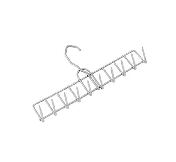 Eight-prong stainless steel bacon hanger for smoker