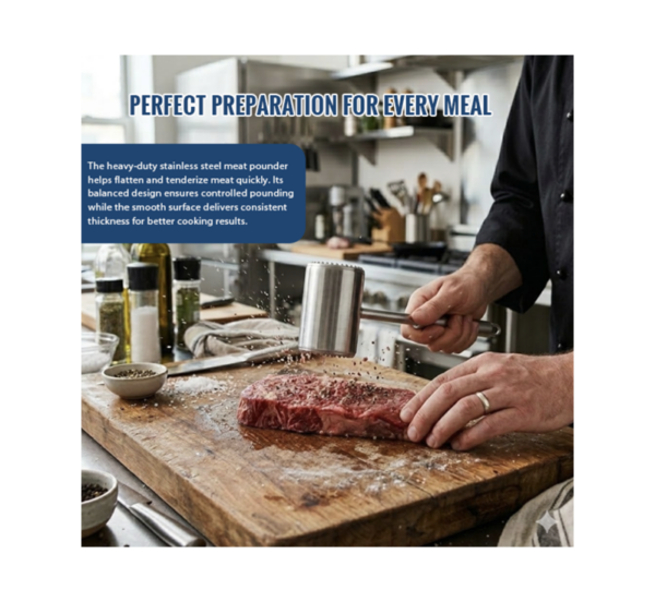 Zinc alloy meat tenderizer mallet with anti-skid handle