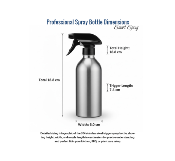 304 stainless steel trigger spray bottle with adjustable nozzle