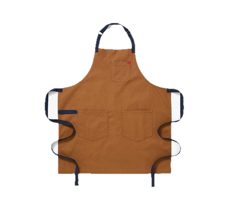 Unisex sleeveless cotton canvas apron with adjustable straps and large pockets