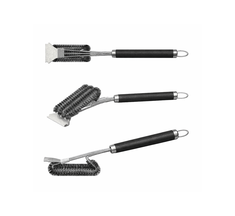 18 inch stainless steel woven wire bristles grill brush and scraper