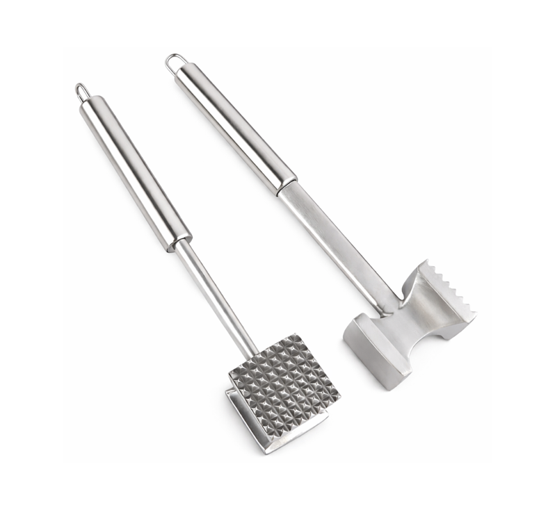 Dual-Side Meat Tenderizer Hammer with textured and flat sides