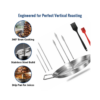 Stainless steel vertical skewer with drip pan for grill and oven