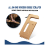 Bristle-free wooden grill scraper cleaning metal grill grates