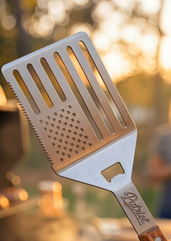 American flag patriot grill spatula stainless steel BBQ tool