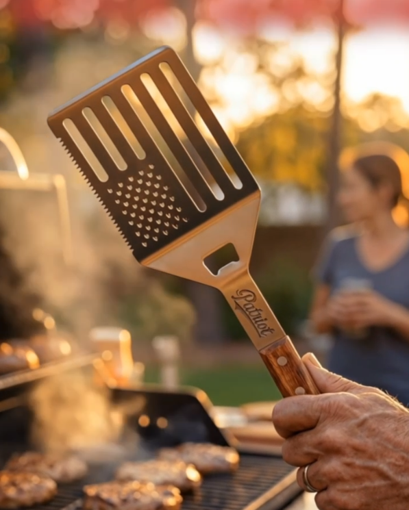 American flag patriot grill spatula stainless steel BBQ tool